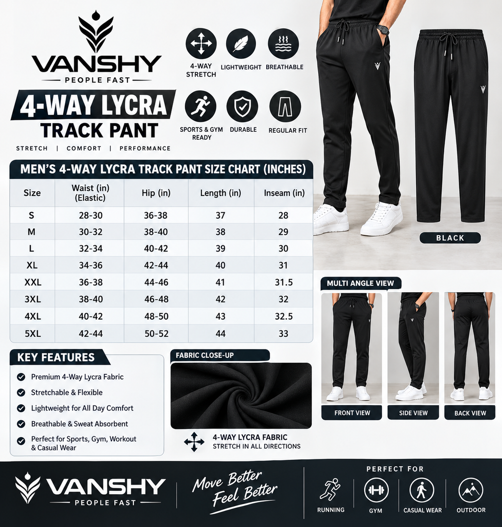 4 Way Lycra Track with 2 side zip