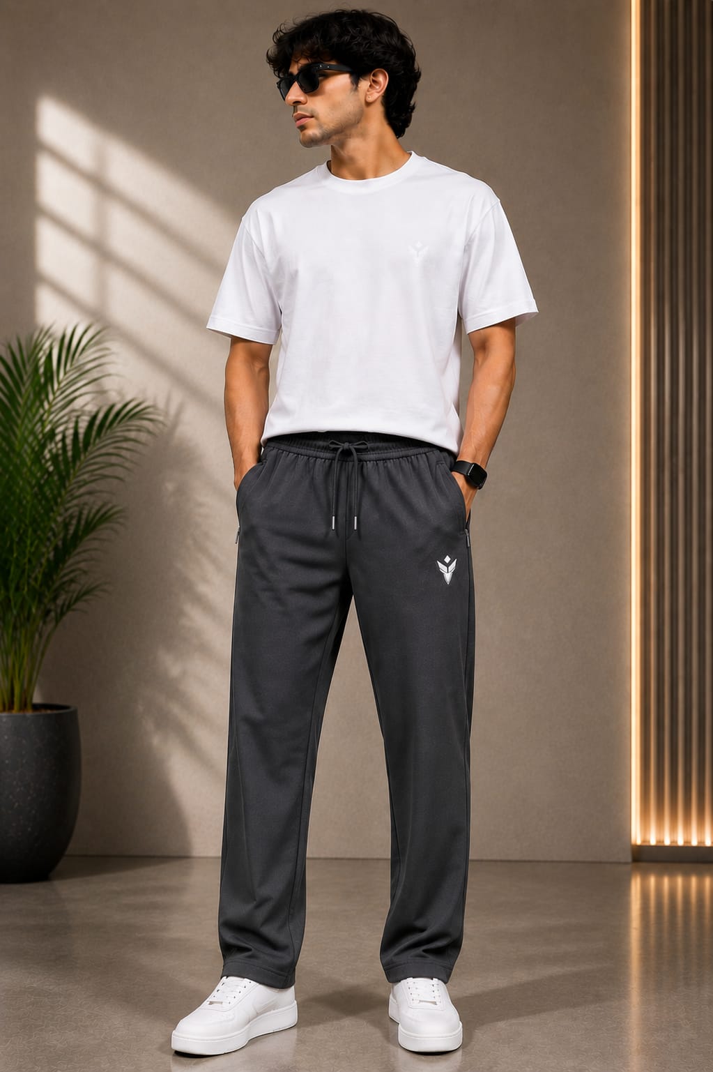 NS Lycra track pant with 2 side Zip