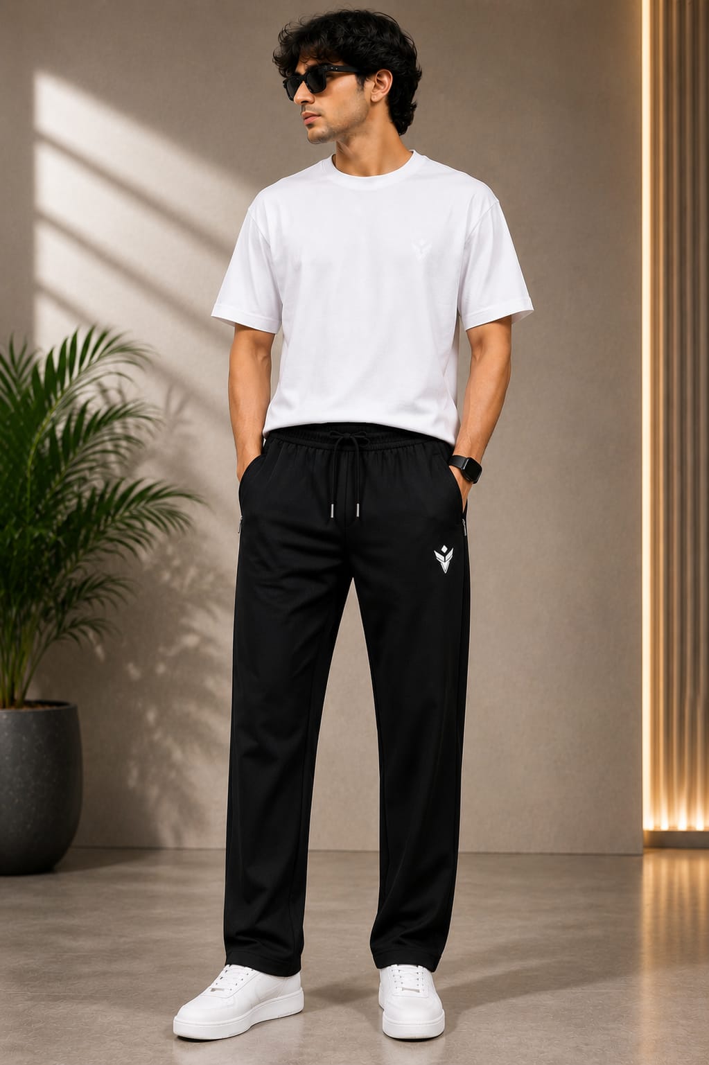 NS Lycra track pant with 2 side Zip