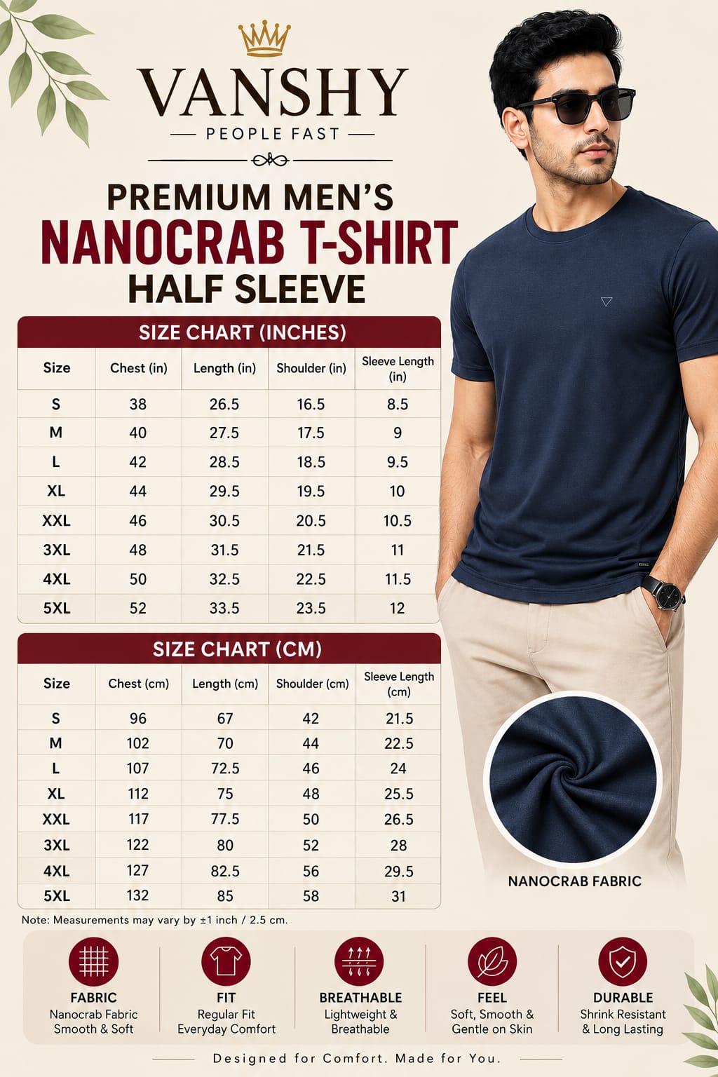 Nanocrap Mens Half Sleeve T-Shirt