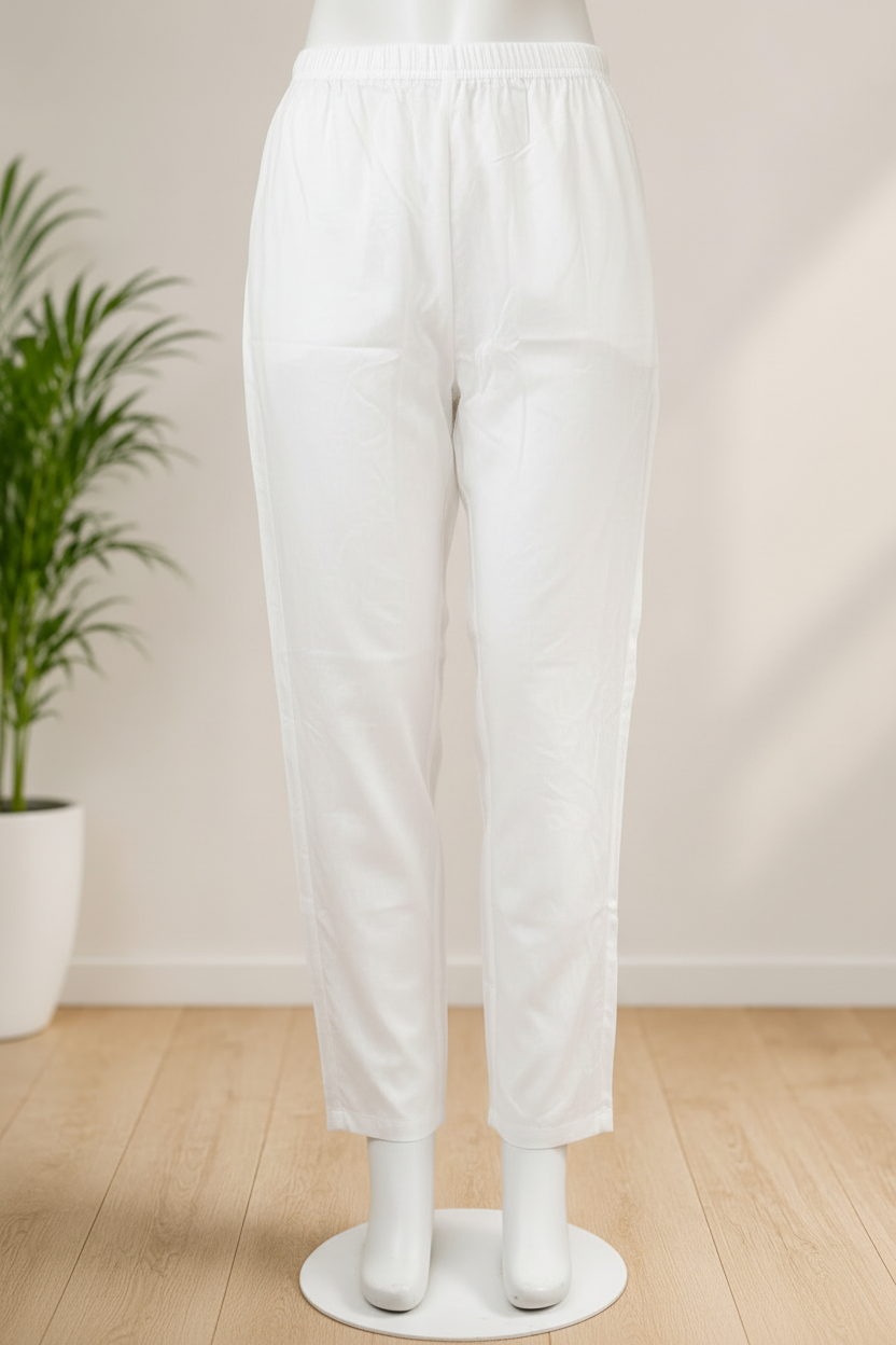White Straight Pant